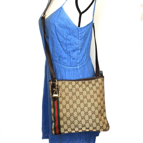 Gucci authentic brown monogram canvas crossbody bag - Picture 2 of 16